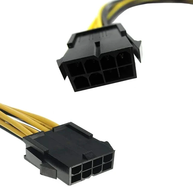 Alt view image 4 of 4 - 8 Pin PCIe Splitter, PCI 8 Pin to Dual 8 Pin (6+2) Graphics Card PCIe Express Power Adapter GPU VGA Y-Splitter Extension Cable Mining Video Card Power Cable (12 inches 2 Pack)