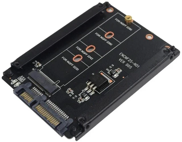 Alt view image 2 of 3 - M.2 NGFF SSD to 2.5" sata III ssd Drives, Connector Converter Expansion Card for SATA III, Supports M.2 NGFF SATA 2280, 2260, 2242, 2230
