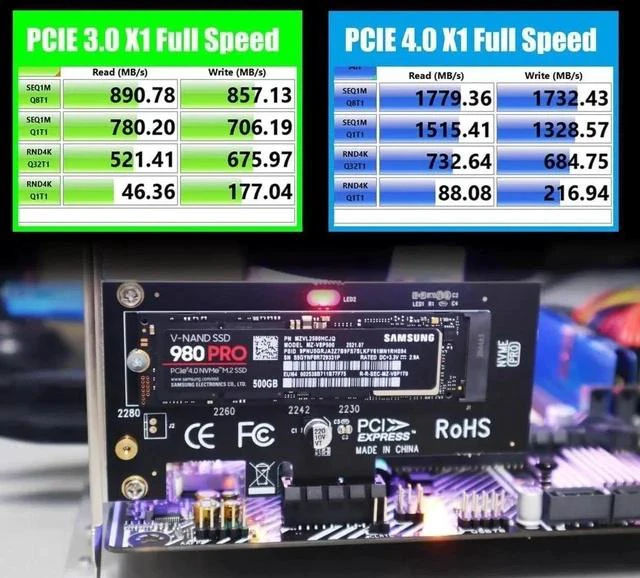 Alt view image 7 of 7 - PA09-X1-HS NVMe to PCIe X1 Adapter with M.2 Heatsink for 2230/2242/2260/2280 NVMe SSD, PCIe X1 Installation (Silver)