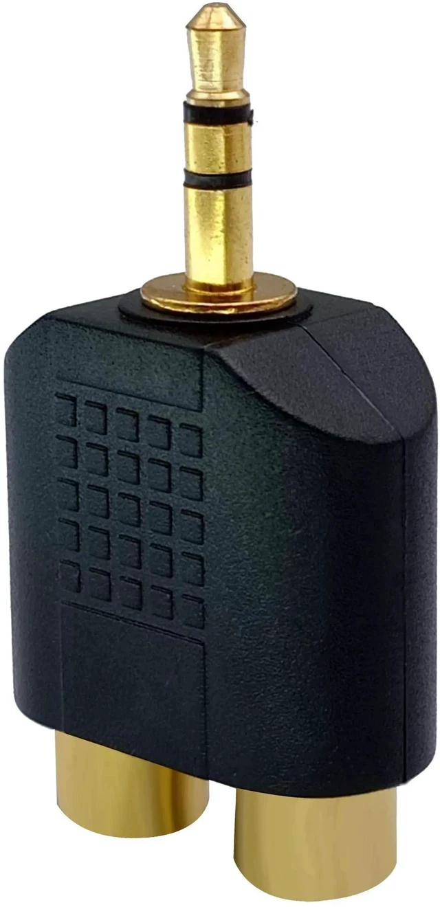 Alt view image 6 of 7 - 3.5mm to RCA Splitter Adapter Gold Plated 3 Poles 3.5mm (1/8 inch) Stereo Audio Male to 2 RCA Female AUX Audio Y Splitter Adapter Converter (5Pack)