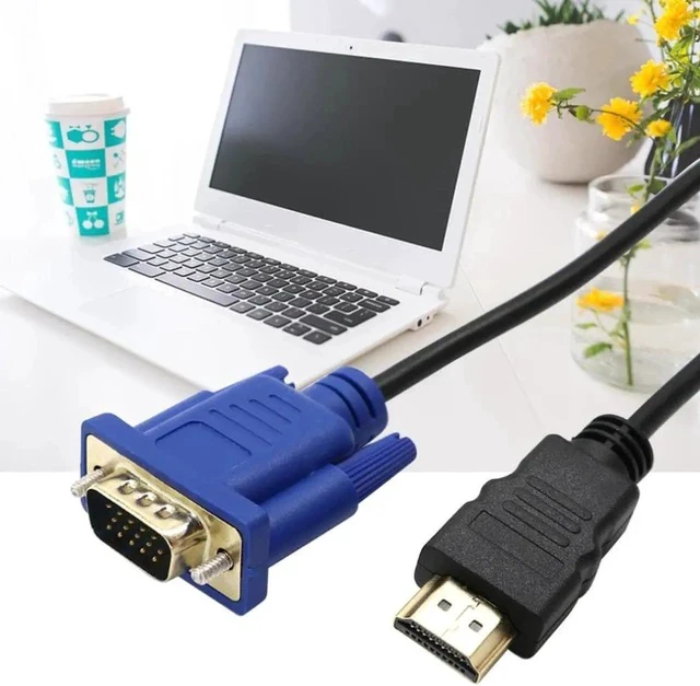 Alt view image 2 of 2 - HDMI-compatible to VGA Converter Cable Audio Cable D-SUB Male Video Adapter Cable Lead for HDTVComputer Monitor For PC Laptop TV