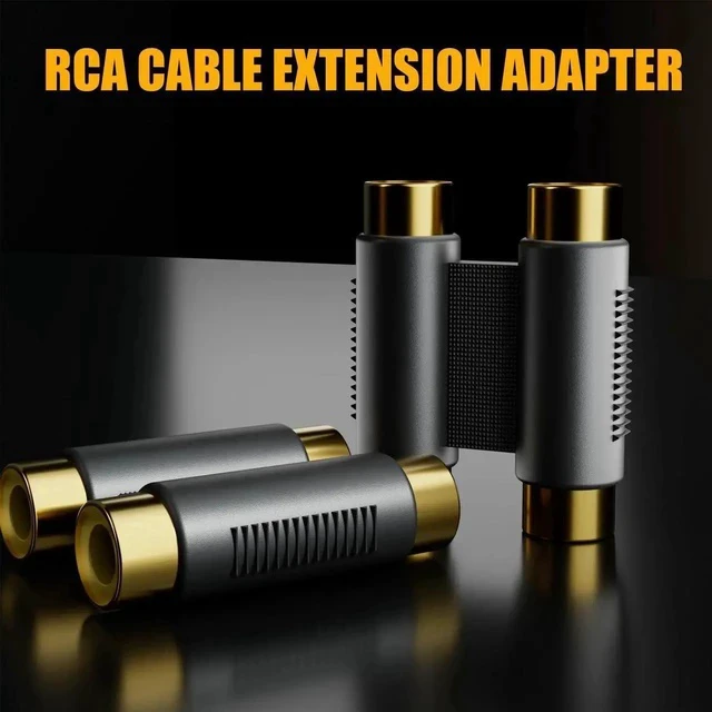 Alt view image 3 of 7 - RCA Coupler, Female to Female Interconnect Adapter, Gold Plated Housing for Amplifier, Subwoofer, Mixer (2 Pack)