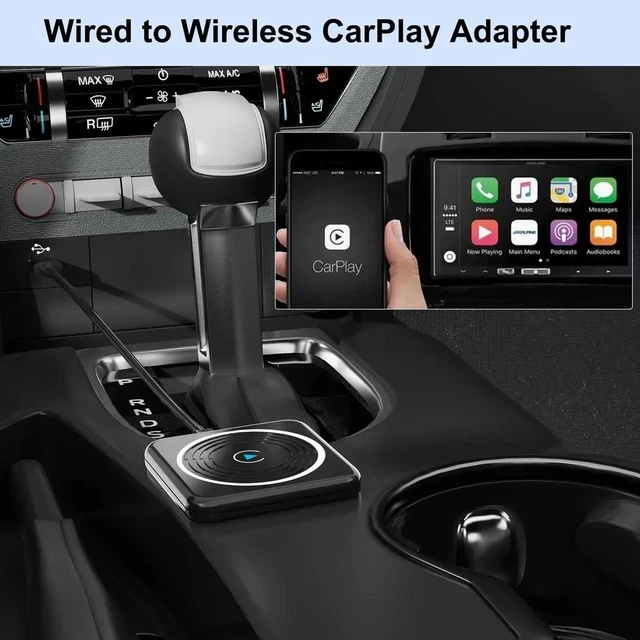 Alt view image 7 of 7 - CarPlay Wireless Adapter, Wireless CarPlay Adapter for iPhone Converts Wired to Wireless CarPlay Dongle, Plug & Play Fit for Factory OEM Wired Apple CarPlay Cars from 2016 & iPhone iOS 10+