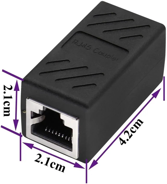 Alt view image 3 of 7 - RJ45 Cat6 Adapter Ethernet Cable Extender Cat6 Female to Female Inline Network Cable Coupler Cat6 Cat5 Cat5e Ethernet Coupler Adapter (Black-10Pack)