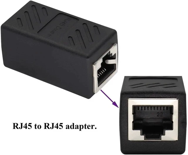 Alt view image 6 of 7 - RJ45 Cat6 Adapter Ethernet Cable Extender Cat6 Female to Female Inline Network Cable Coupler Cat6 Cat5 Cat5e Ethernet Coupler Adapter (Black-10Pack)