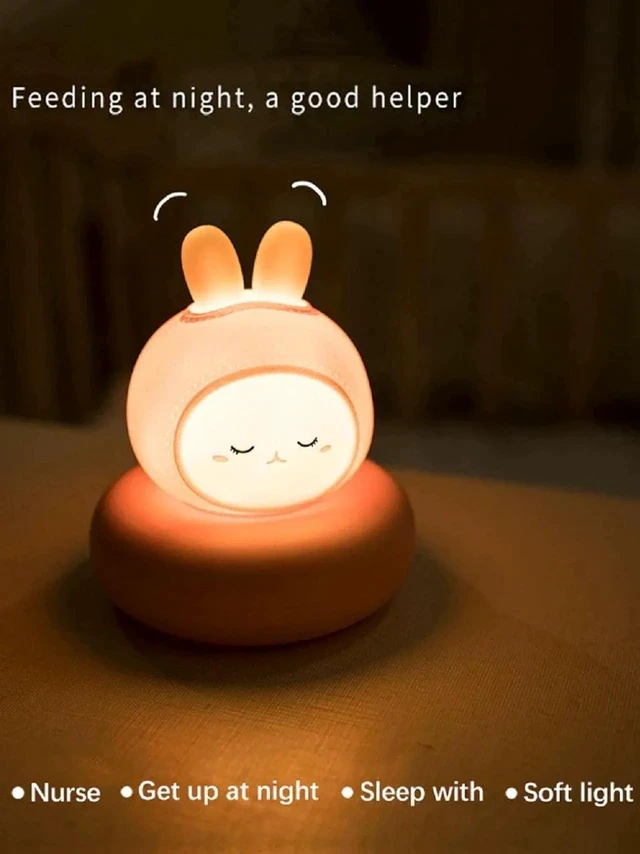 Alt view image 5 of 6 - Gemdeck Children's Night Light Rabbit Baby Nightlight For Home Kid USB Cartoon Led Lamp