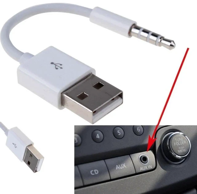 Alt view image 7 of 7 - 2pcs/lot USB Type A Male to Aux 3.5mm Male Cable Audio Plug Connector Headphone Cables Compatible with Shuffle 3rd, 4th, 5th, 6th and 7th Generation