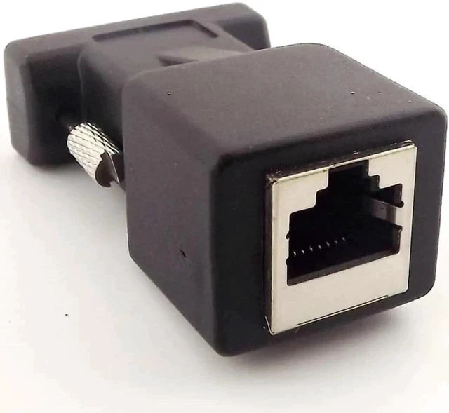 Alt view image 2 of 3 - 1pcs DB9 RS232 Male to RJ45 Female Extender Connector CAT5 5e Network Cable Adapter