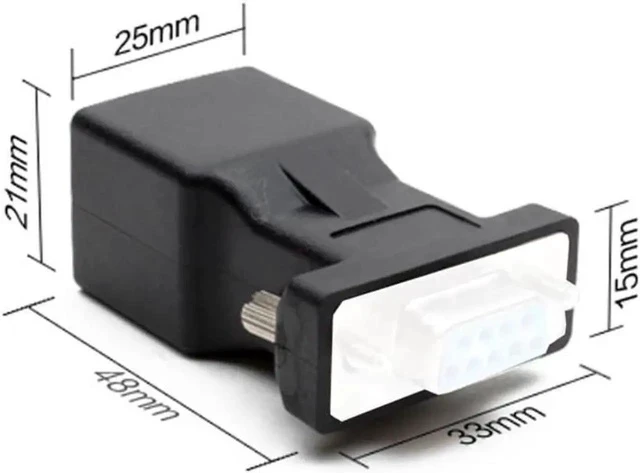 Alt view image 3 of 3 - 1pcs DB9 RS232 Male to RJ45 Female Extender Connector CAT5 5e Network Cable Adapter