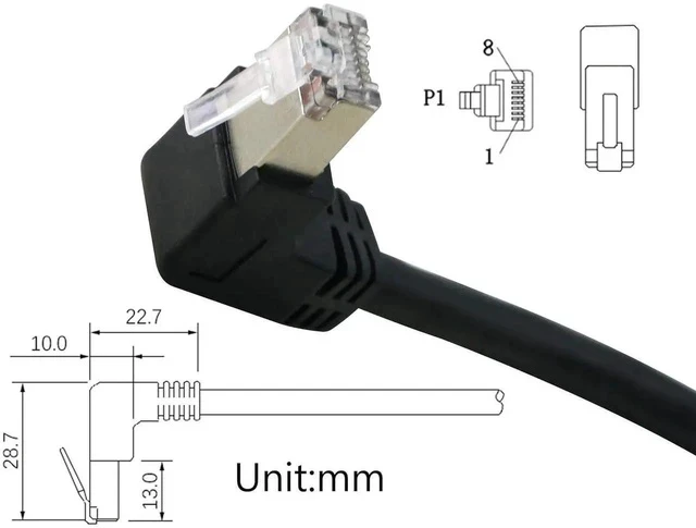Alt view image 2 of 6 - RJ45 Ethernet Adapter Cable 90 Degree Downward Male to Famale Ethernet Switch Adapter Cable for CAT 5/CAT 6 LAN Ethernet Socket Connector Adapter Cat5 Cat6 Cable(Downward)