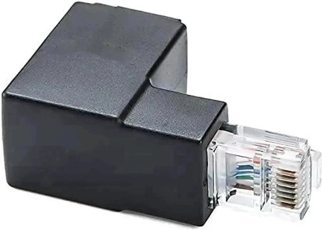 Alt view image 4 of 6 - 2 Pack Right Angle Ethernet Adapter, 90° & 270° Up Angle RJ45 Male to Female 8P8C Connector, Cat5e Cat6 Ethernet Cable Angled Extender Adapter