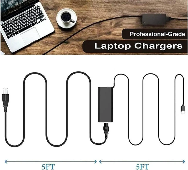 Alt view image 2 of 6 - New 130W USB C Type C AC Power Adapter Dell Laptop Charger Replacement for Dell Precision 5530 2in1 Dell XPS 15 2in1 9575 DA130PM170 HA130PM170 0K00F5 K00F5 0M0H25 M0H25 T4V18 Laptop Power Cord