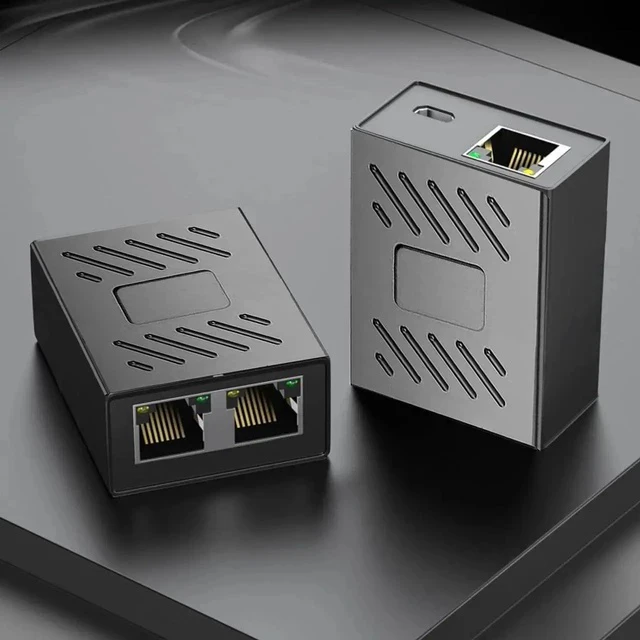 Alt view image 7 of 7 - 1 to 2 Gigabit RJ45 Ethernet Splitter Mini Switch, 1 Female to 2 Female LAN Extender Adapter with USB Power Cord, 1000Mbps High Speed, Supports 2 Devices Online Simultaneously, Compatible with Cat5/Ca
