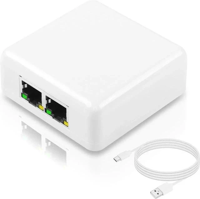 Main image of RJ45 Network Splitter Adapter, Gigabit Ethernet Splitter 1 to 2 Adapter, 1000Mbps RJ45 Network Extension Connector,Two Devices Share The Internet at The Same Time(White Gigabit 1 to 2)