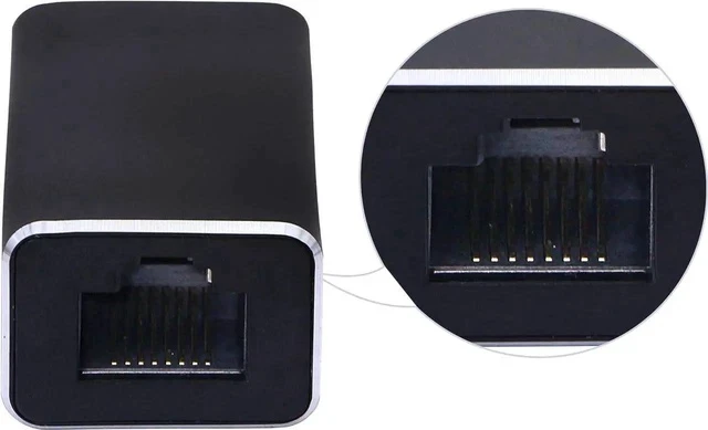 Alt view image 2 of 6 - RJ45 LAN Coupler Adapter Surge Thundering Protector Gigabit 1000Mbs Ethernet Extender Connector for Cat7 Cat6 Cat5e Female to Female (Black)