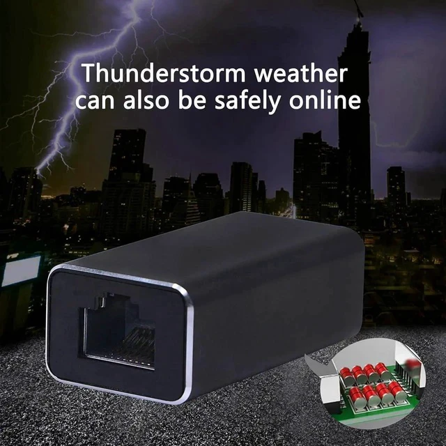 Alt view image 3 of 6 - RJ45 LAN Coupler Adapter Surge Thundering Protector Gigabit 1000Mbs Ethernet Extender Connector for Cat7 Cat6 Cat5e Female to Female (Black)