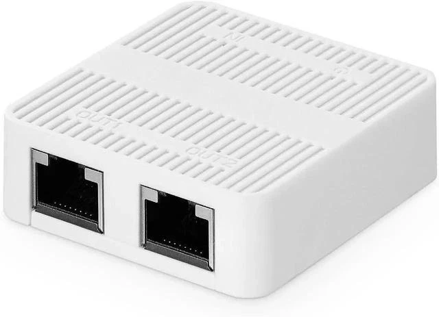 Main image of 1 to 2 Gigabit Network Splitter, 3 Port Gigabit Ethernet Switch, Type-C Power Supply, Mini Size Plug and Play (White)