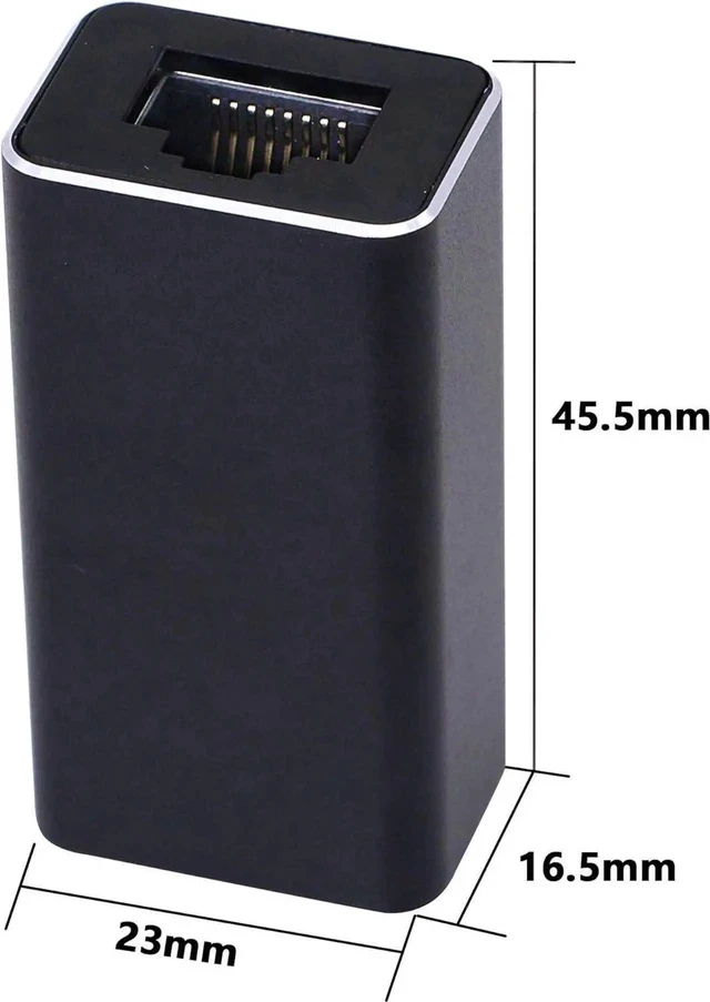 Alt view image 6 of 6 - RJ45 LAN Coupler Adapter Surge Thundering Protector Gigabit 1000Mbs Ethernet Extender Connector for Cat7 Cat6 Cat5e Female to Female (Black)