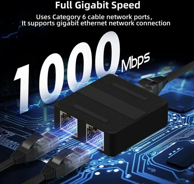 Alt view image 4 of 7 - 1 to 2 Gigabit Network Splitter, 3 Port Gigabit Ethernet Switch, Type-C Power Supply, Mini Size Plug and Play
