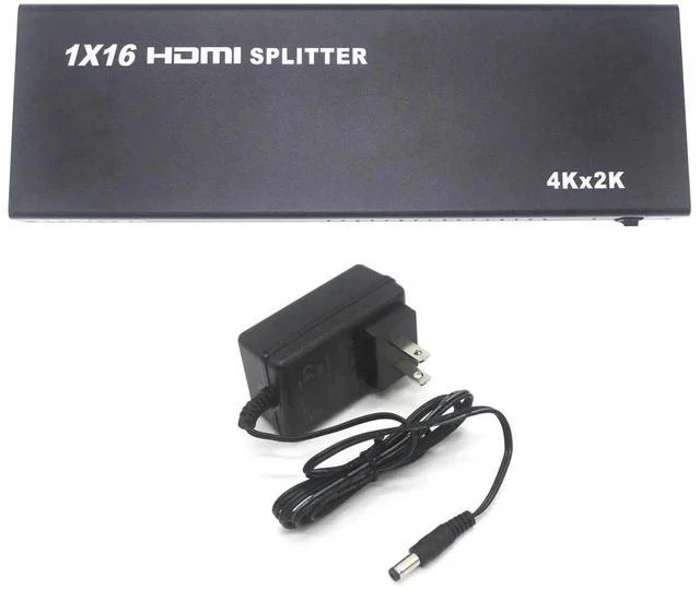 Alt view image 2 of 4 - 16 Port HDMI Splitter 1x16 Full HD 1080P HDMI 1.4 Splitter with Switcher Converter Support 4KX2K 3D Digital Audio Format-Black