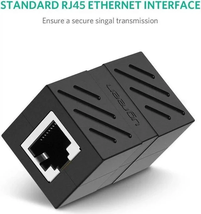 Alt view image 2 of 7 - RJ45 Coupler In Line Coupler Cat7 Cat6 Cat5e Ethernet Cable Extender Adapter Female to Female (5-pack, Black)