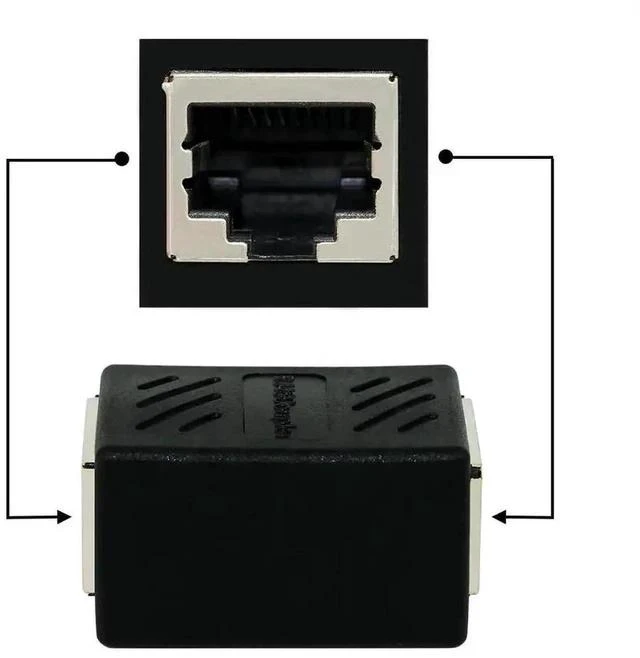 Alt view image 2 of 6 - RJ45 Female to Female Coupler, Ethernet LAN Port Extender Splitter Adapter Connector, Compatible with CAT5 CAT6 RJ45 Network Cables