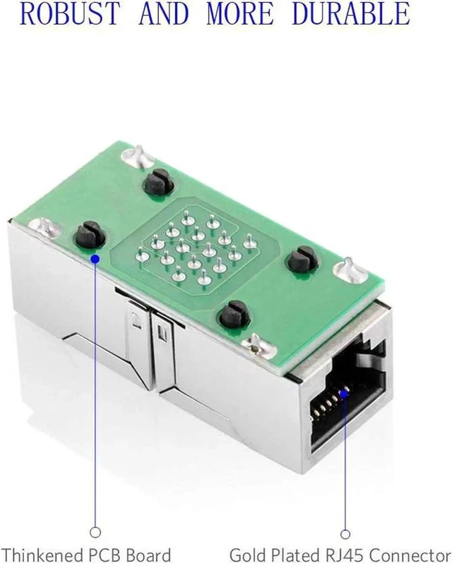Alt view image 2 of 7 - 10 Pack RJ45 Female to Female Ethernet Coupler, Ethernet Cable Extender Adapter Compatible with Cat5 Cat5e Cat6 Cat7 Network Cables