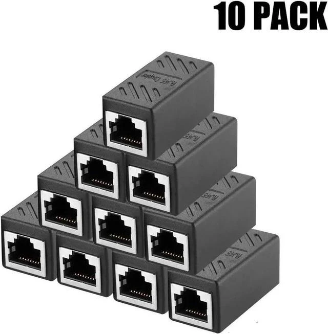Main image of 10 Pack RJ45 Female to Female Ethernet Coupler, Ethernet Cable Extender Adapter Compatible with Cat5 Cat5e Cat6 Cat7 Network Cables