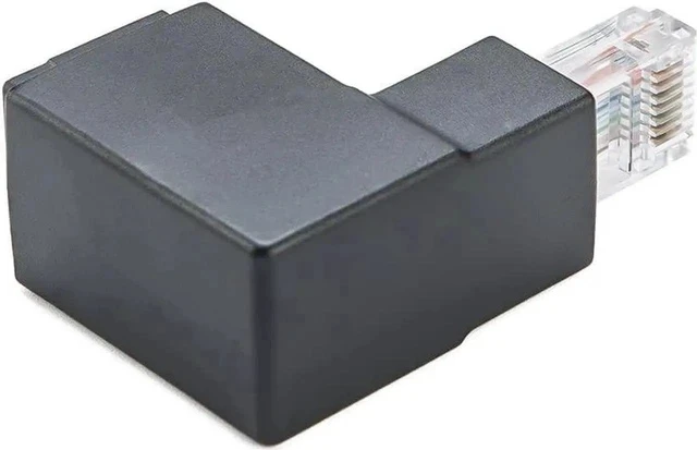 Alt view image 5 of 7 - 90° & 270° Up Angle RJ45 Ethernet Adapter, 8P8C Male to Female LAN Extender Connector Compatible with Cat5e Cat6 Network Cables