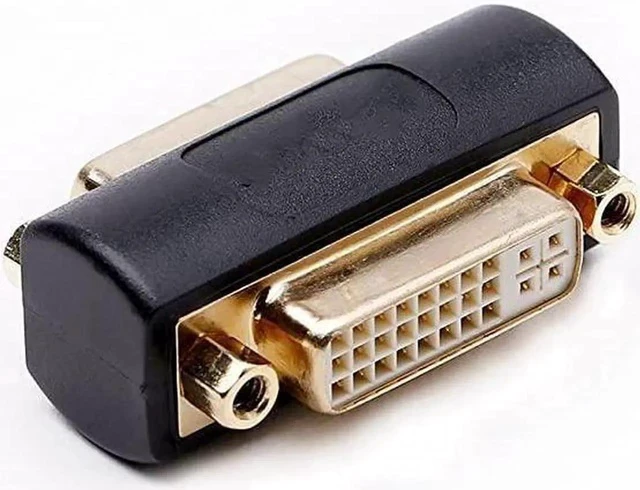 Alt view image 2 of 3 - Coupler Female to Female Gender Changer Bulkhead Mount Adapter Black Gold Plated
