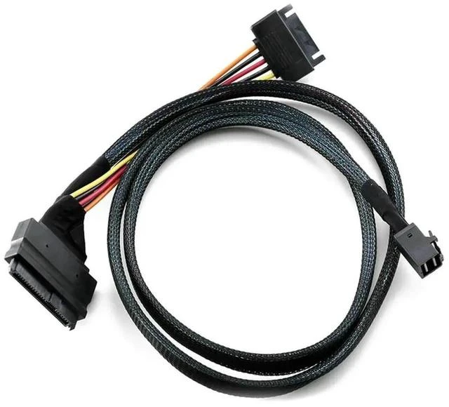Main image of FOR Built-in 12G Mini SAS HD to U.2 / SFF-8643 to SFF-8639 Cable 0.5M with 15-Pin SATA Power Supply, Suitable for U.2 SSD