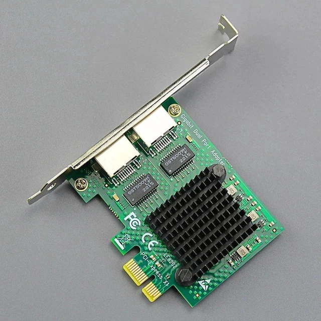 Alt view image 3 of 7 - LE8202 2-Port PCIe Network Card for Desktop PC, 1000/100/10Mbps Gigabit Ethernet RJ45 LAN Port, PCIE X1 Interface, Regular & Low Profile Bracket