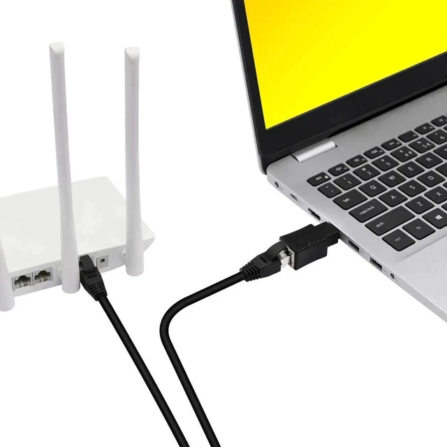 Alt view image 5 of 6 - 2 Pack RJ45 8P8C Male to Female Ethernet Extension Adapter, Cat5/Cat5e/Cat6 Universal LAN Port Converter