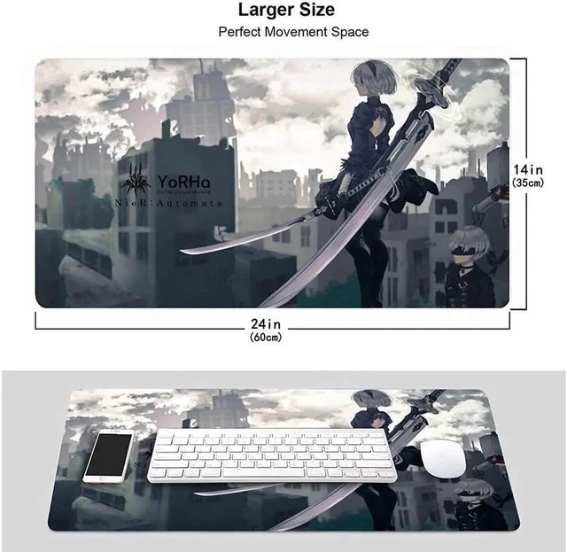 Alt view image 4 of 7 - Large Mouse Pad, Extended Gaming Mousepad Non-Slip Base Keyboard Pad,Desk Mat 24" x 14" in, Anime Mouse Pad