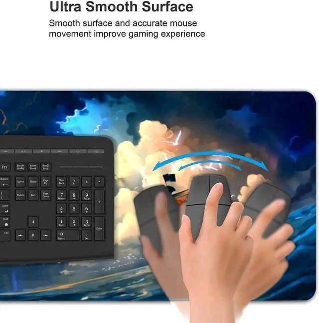 Alt view image 3 of 6 - Anime Mouse Pad, Extended Gaming Mouse Pad with Stitched Edges, Large Mouse pad with Non-Slip Rubber Base for Work & Gaming, Office & Home, 31.5x15.7 inch