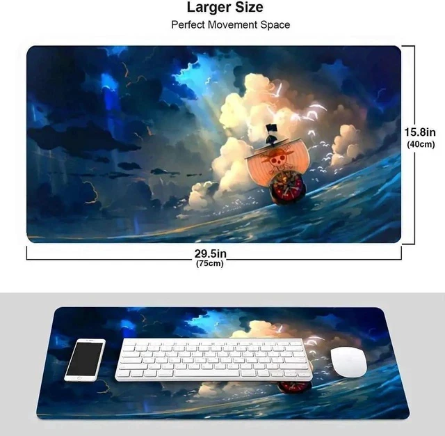 Alt view image 6 of 6 - Anime Mouse Pad, Extended Gaming Mouse Pad with Stitched Edges, Large Mouse pad with Non-Slip Rubber Base for Work & Gaming, Office & Home, 31.5x15.7 inch