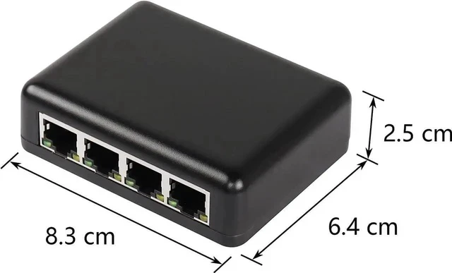Alt view image 7 of 7 - RJ45 Network Splitter Adapter Gigabit,1000Mbps Ethernet Cable Splitter, RJ45 Network Extension Connector,Four Devices Share The Internet at The Same Time (Black Gigabit 1 to 4)