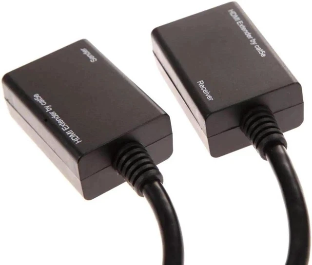 Alt view image 5 of 5 - 2PCS/Set HDMI Over RJ45 CAT5e CAT6 Cable LAN Ethernet Balun Extender Repeater 1080p 3D 30M