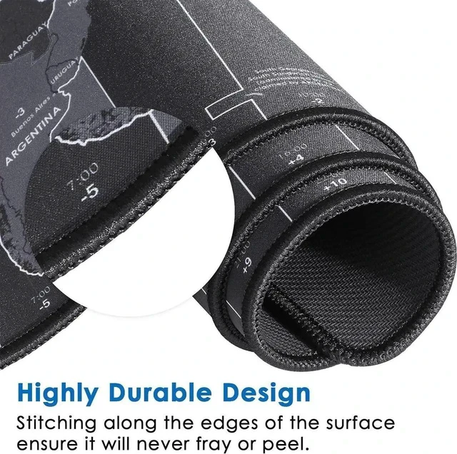 Alt view image 3 of 6 - Large Gaming Mouse Pad with Stitched Edges, Extended Mousepad with Superior Micro-Weave Cloth, Non-Slip Base, Water Resist Keyboard Pad, Desk Mat for Gamer, Office & Home, 31.5x15.7in World Map