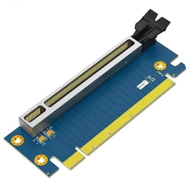 Main image of FOR PCIE X16 to x16 Converter PCI-E PCI Express 3.0 8Gb 16X lot Male to Female Adapter 90 Degree High Speed Riser Card for 2U Server