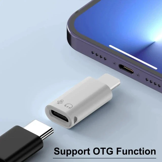 Alt view image 5 of 5 - USB C Female to Lighting Male OTG Adapter for iPhone 14/13/12/11/iPad Support Camera Card Reader Keyboard Mouse USB Flash Drive (White 2 Pack)
