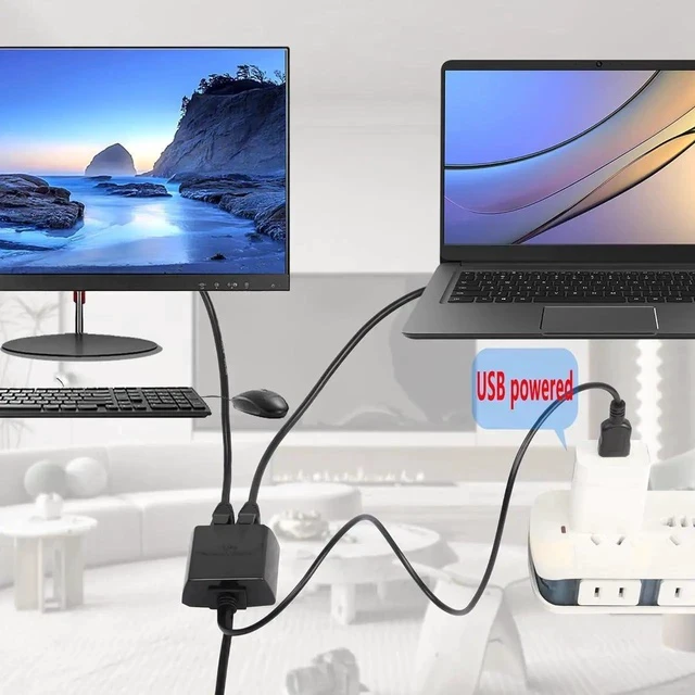 Alt view image 5 of 7 - RJ45 Network Splitter Adapter, Ethernet Cable Splitter 1 to 2, RJ45 Network Extension Connector,Two Devices Share The Internet at The Same Time (Black Male)