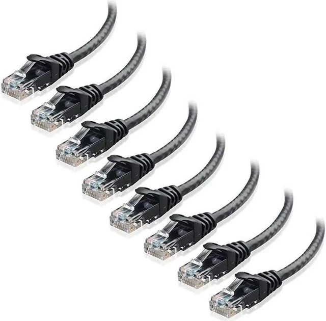 Alt view image 3 of 3 - 8Pack Snagless Short Cat5e Ethernet Cat5e Cat 5e in Black 7 ft