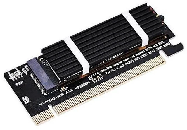 Alt view image 3 of 4 - NVME PCIe 4.0 Adapter, M.2 NVME SSD to PCI Express Adapter with Heat Sink, Only Support PCIe x16 Slot,Support M.2 SSD 2230 2242 2260 2280