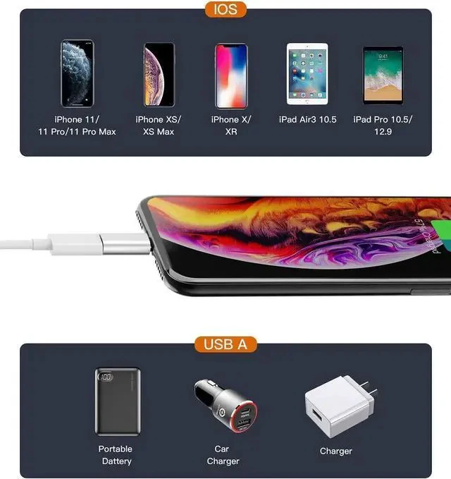 Alt view image 4 of 7 - 3 Pack Micro USB Female to Lightning Male Adapter Compatible with Cellular Phones and Headphones 12 Month Warranty