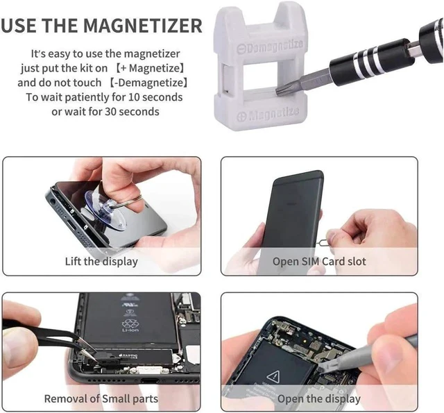 Alt view image 4 of 7 - Computer Repair Kit, 122 in 1 Magnetic Laptop Screwdriver Kit, Precision Screwdriver Set, Small Impact Screw Driver Set with Case for Computer, Laptop, PC, for iPhone, Watch,Ps4 DIY Hand Tools