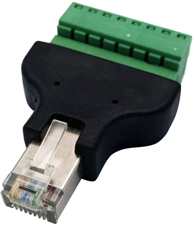 Alt view image 2 of 7 - RJ45 Screw Terminal RJ45 8P 8C Male to 8Pin Female Bolt Screw Type terminals Ethernet Net Network Plug for AV CCTV UTP DVR Cat5 Cat6 Cat7 Coupler(2 Pack/Male)