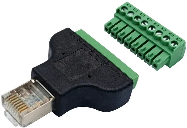 Alt view image 5 of 7 - RJ45 Screw Terminal RJ45 8P 8C Male to 8Pin Female Bolt Screw Type terminals Ethernet Net Network Plug for AV CCTV UTP DVR Cat5 Cat6 Cat7 Coupler(2 Pack/Male)