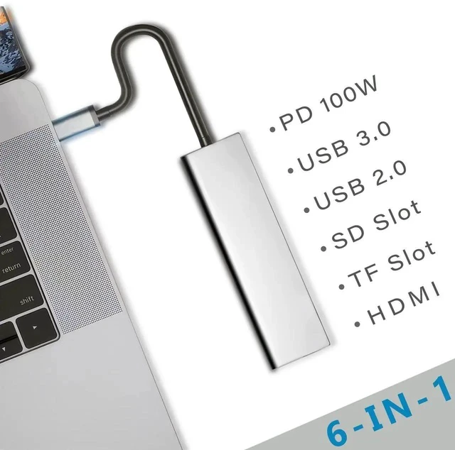Alt view image 5 of 6 - USB C Docking Station, HDMI to USB C Adapter for Monitor, USB-C Hub HDMI Dongle for Laptop, Micro SD Card Reader USB C Dock for Chromebook, USB C to USB Adapter Multiport for MacBook pro