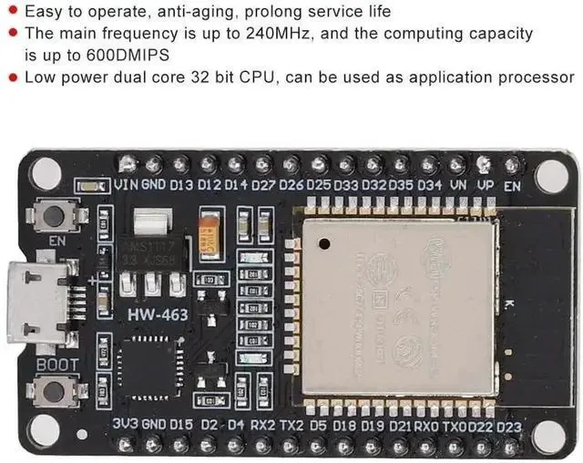 Alt view image 6 of 7 - WiFi Bluetooth Module Development Board for HW-463 ESP32, Support UART, SPI, SDIO, I2C, PWM, I2S, IR, ADC, DAC